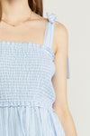 NEW Striped Smocked Tie Strap Dress