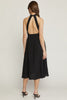 Black High-neck Midi Dress w/open back