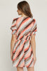 Print v-neck short sleeve mini dress