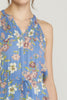 Floral Print v-neck Sleeveless Tiered Midi Dress