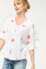 Waffle Print Knit Heart Star Top