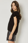 Solid V neck Button up sweater top 2 Colors