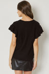 Solid V neck Button up sweater top 2 Colors