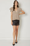 Solid V neck Button up sweater top 2 Colors