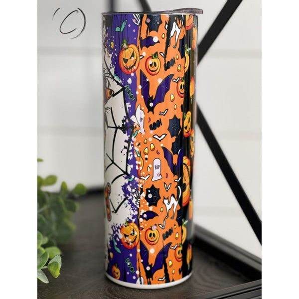 Halloween Spooky Mama 20oz UV purple Skinny Tumbler
