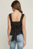 SALE Black Peplum Bow Top