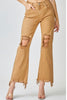Risen High-Rise Straight Jeans - Mocha Color