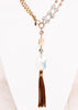 NEW Hunter Beaded Agate Tassel Necklace