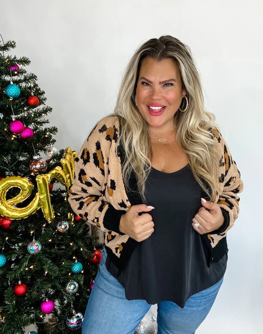 Bentley Cheetah Cardigan - Blush & Cactus
