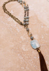 NEW Hunter Beaded Agate Tassel Necklace
