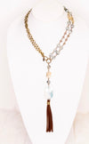 NEW Hunter Beaded Agate Tassel Necklace