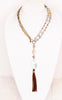 NEW Hunter Beaded Agate Tassel Necklace
