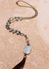 NEW Hunter Beaded Agate Tassel Necklace