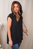 BLOWOUT Lace Up Front Sleeveless Hoodie