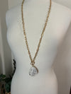 NEW Gold Chain White Stone