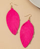 Fuchsia Leaf Drop Earrings