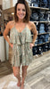 Neutral Floral Tiered Mini Dress