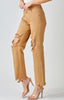 Risen High-Rise Straight Jeans - Mocha Color