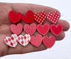 Valentine Red Pattern Heart Wooden Earrings