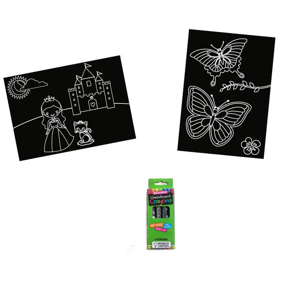 Mini Princess Butterfly - Chalkboard Coloring Kit